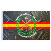 Bandera de La Legión en Fondo Negro con Lema "Legionarios a Luchar, Legionarios a Morir" (150 x 90 cm)