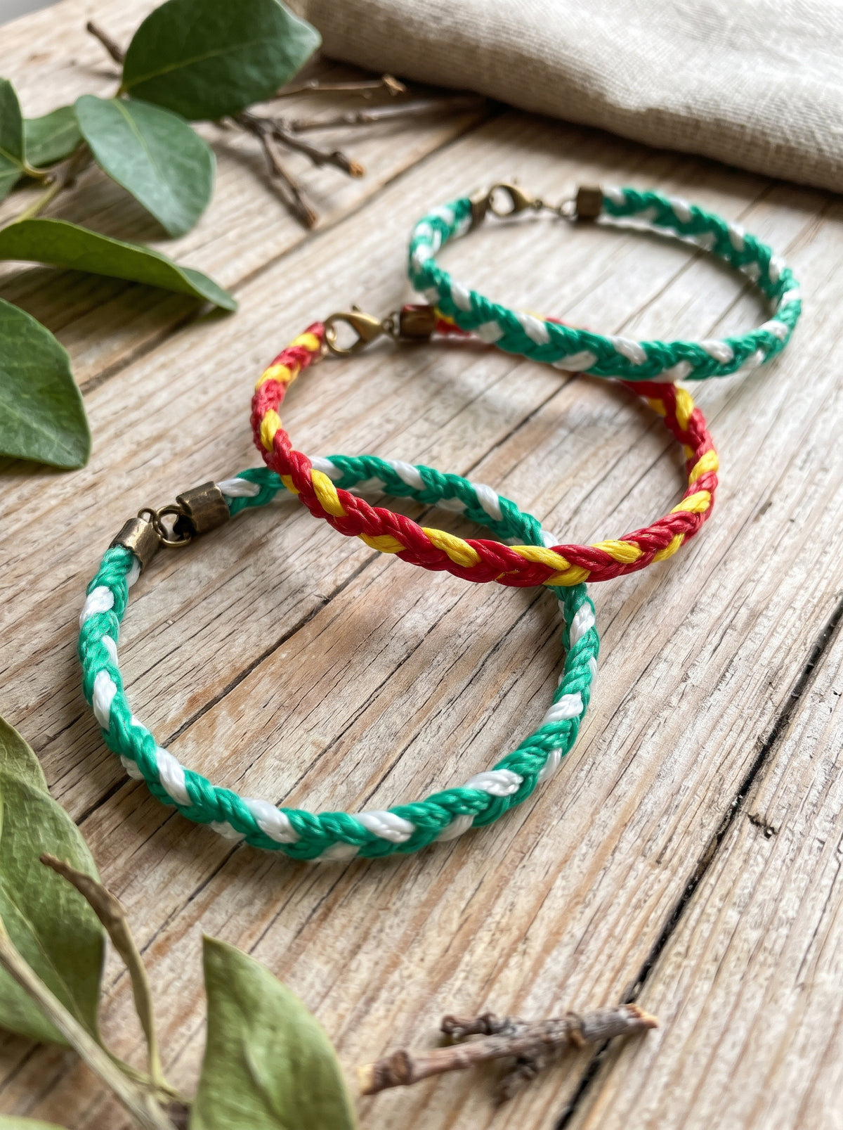 Lote 3 Pulseras de España y Andalucía trenzadas
