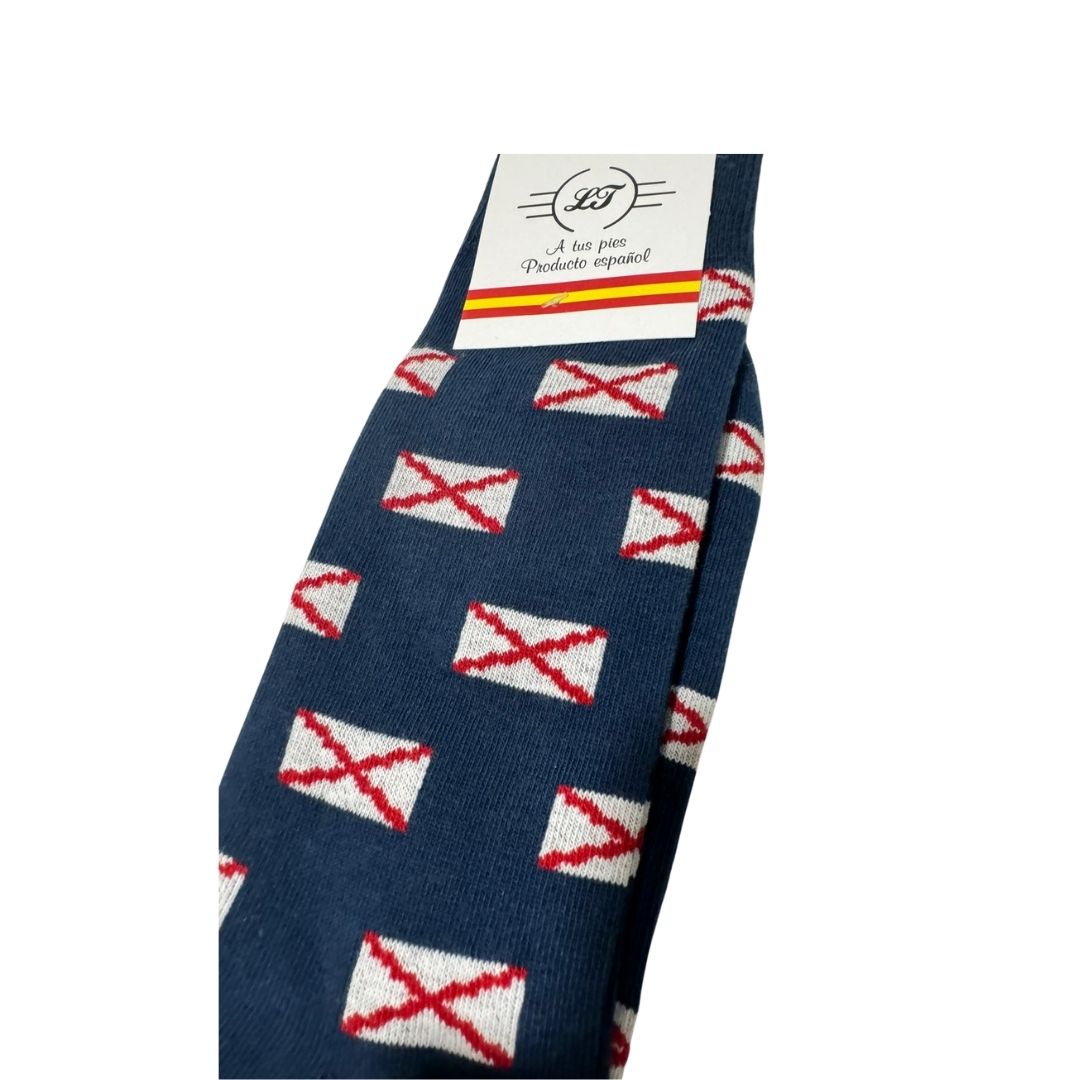 Comprar Calcetines Cruz de Borgoña azul marino - talla única Bandera España La Flamenca de Borgoña Patricia Muñoz VOX