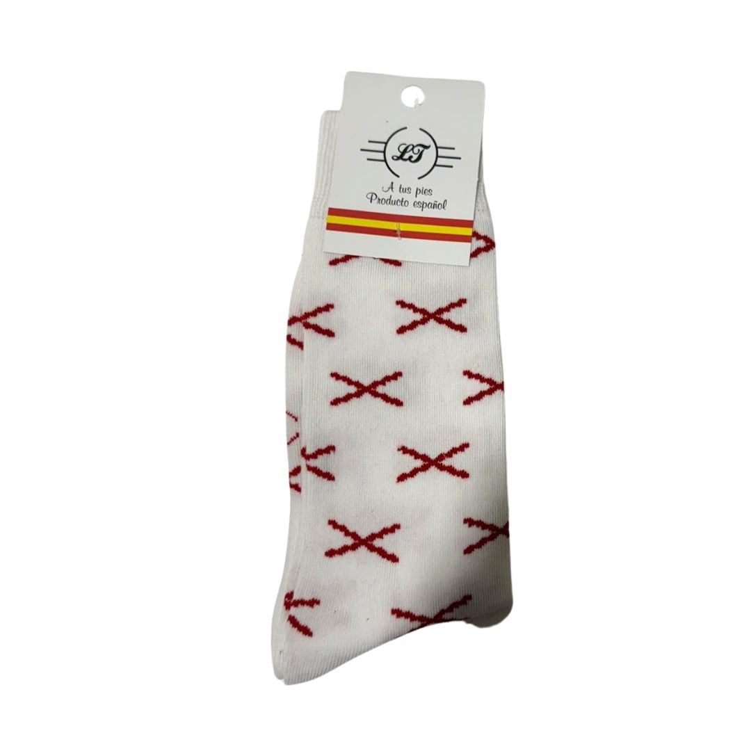 Comprar Calcetines Cruz de Borgoña blanco - talla única Bandera España La Flamenca de Borgoña Patricia Muñoz VOX