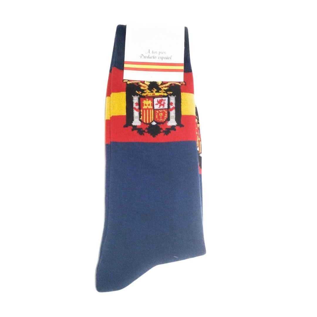 Comprar Calcetines Falange Española con Bandera de España - Negro La Flamenca de Borgoña, Bandera de España, Cruz de Borgoña, Patricia Muñoz, VOX, Santiago Abascal