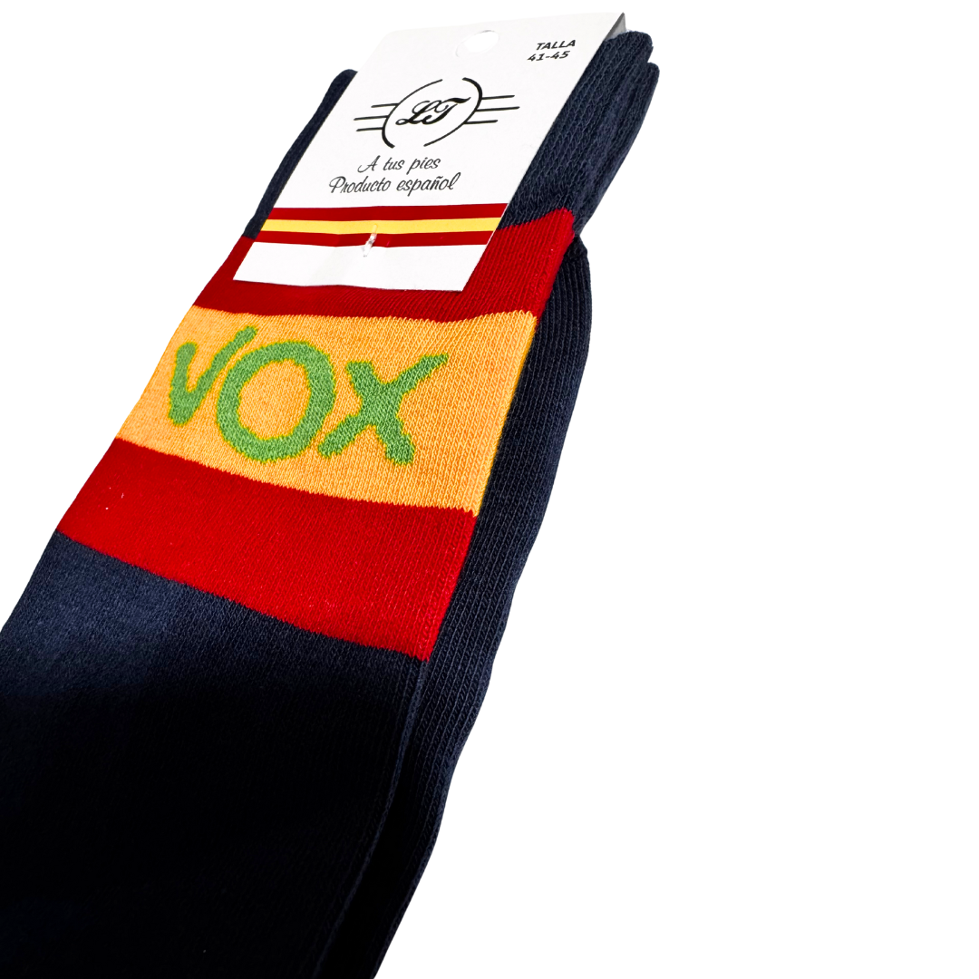 Calcetines VOX azules bandera España