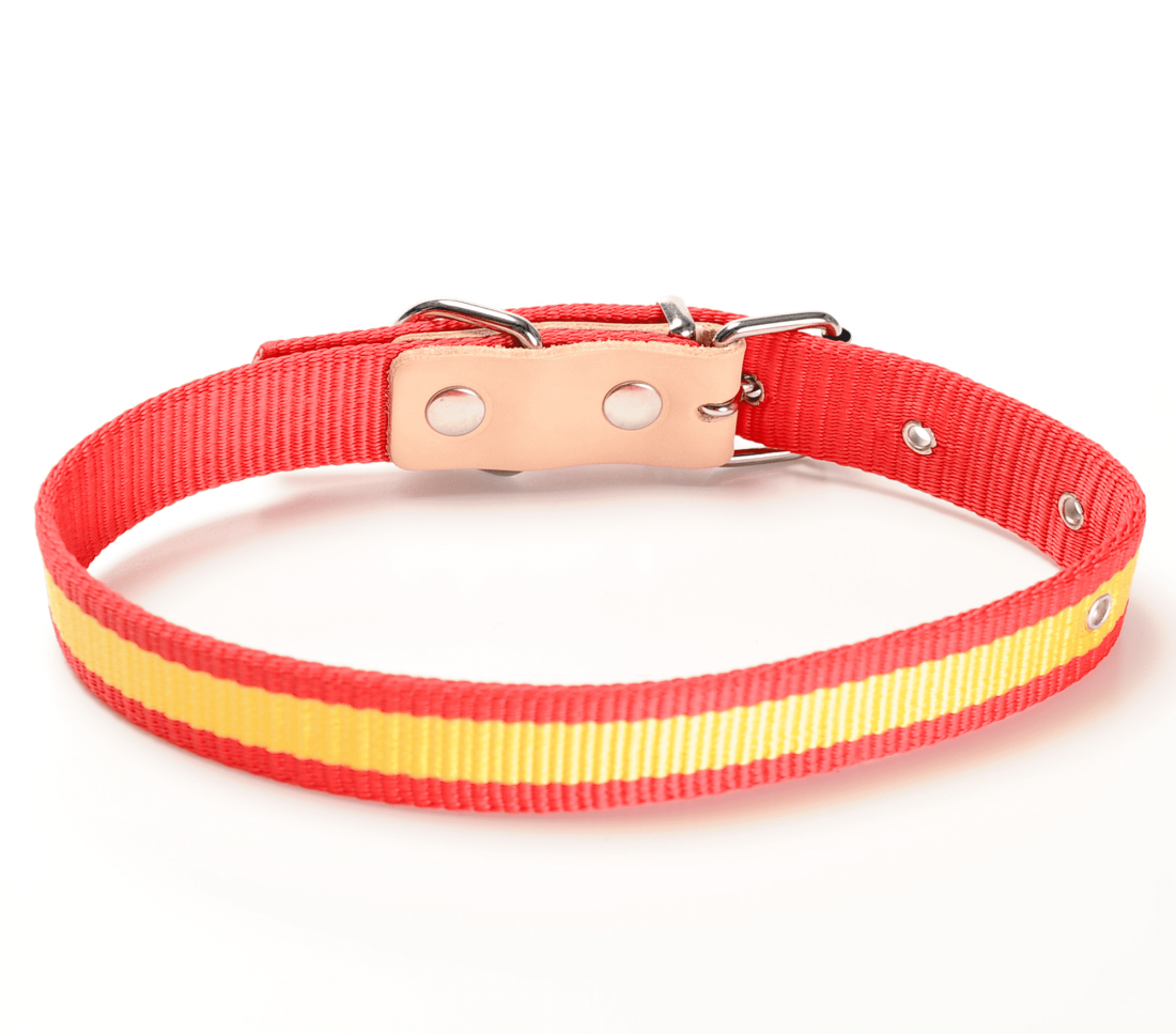 Collar Perro Nylon hebilla rulo Bandera España