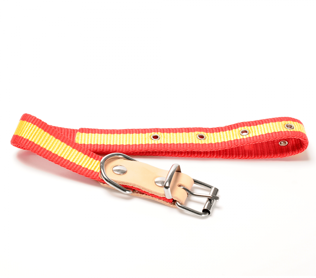 Collar Perro Nylon hebilla rulo Bandera España
