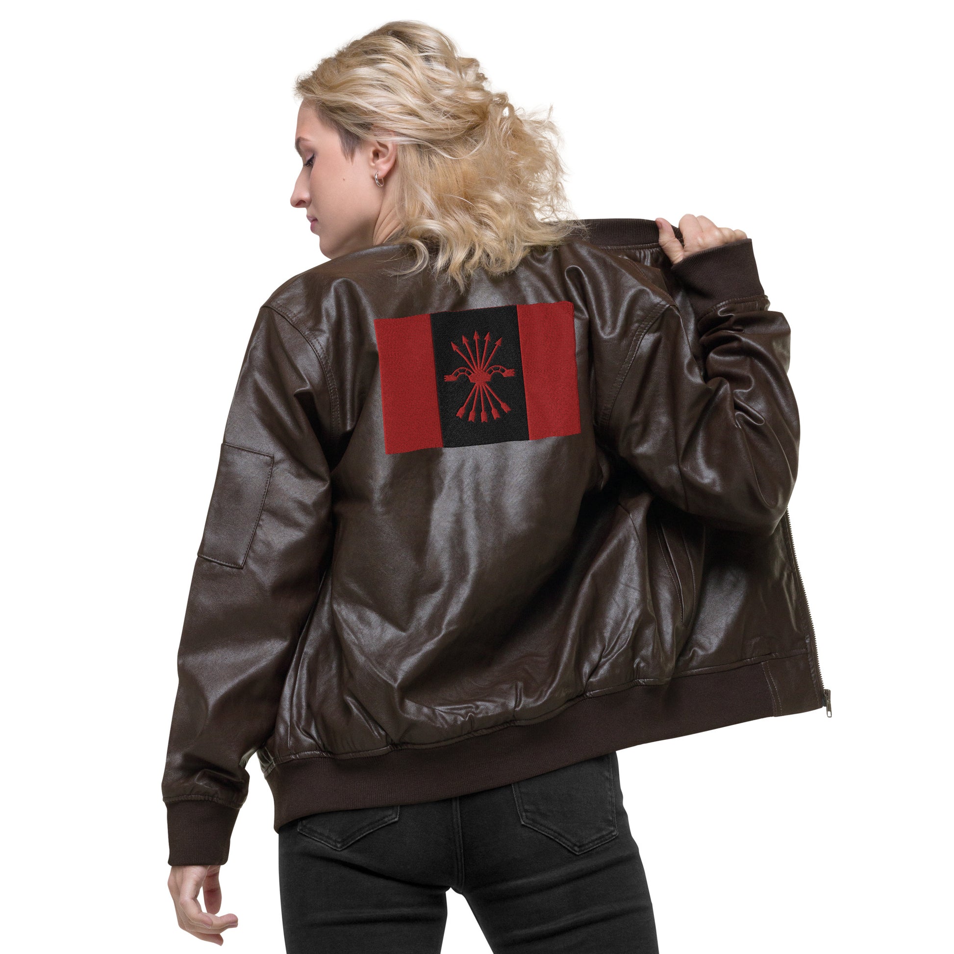 Chaqueta bomber piel vegana Falange - LaFlamencadeBorgoña