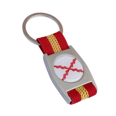 Llavero Cinta Roja Cruz de Borgoña y Bandera de España
