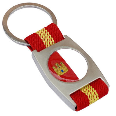 Llavero Cinta Roja Escudo y Bandera de Castilla-La Mancha y España