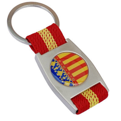 Llavero Cinta Roja Escudo / Bandera de la Comunidad Valenciana y España