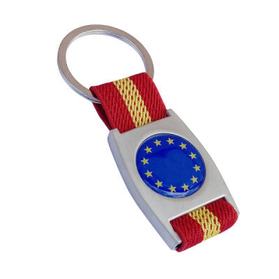 Llavero Cinta Roja Bandera de la Unión Europea y España