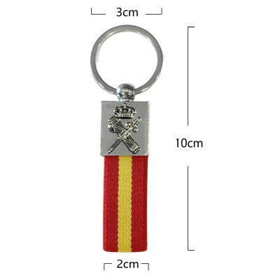 Llavero de Cinta Bandera de España con Emblema de la Guardia Civil