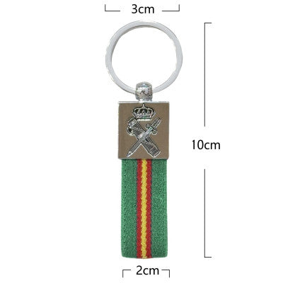 Llavero de Cinta Verde con Emblema de la Guardia Civil