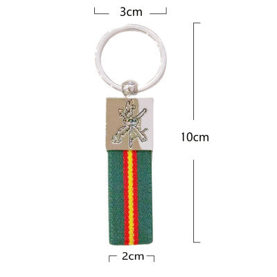 Llavero de Cinta Verde con Emblema de la Legión