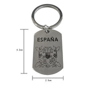 Llavero Metálico Grabado España con Águila Bicéfala y Cruz de Borgoña
