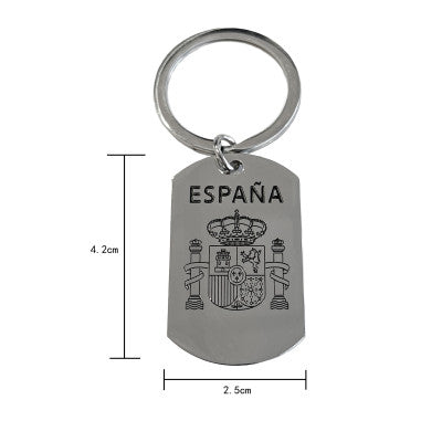 Llavero Metálico Grabado España con Escudo Nacional