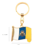 Llavero Metálico Dorado Bandera de Canarias (4.5x3.5 cm)