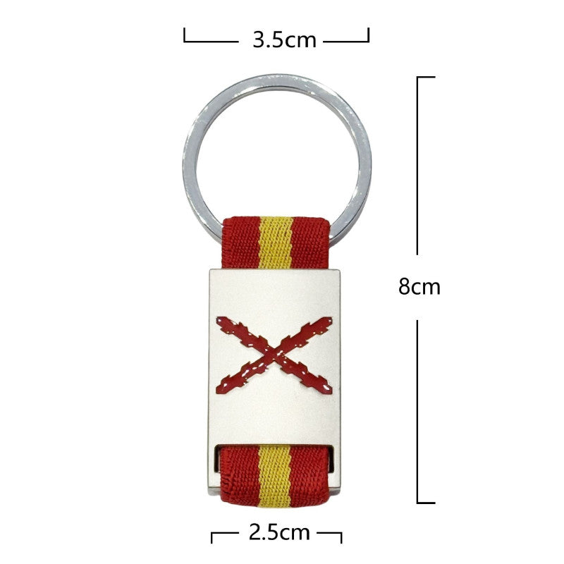 Llavero Cruz de Borgoña metal y lona