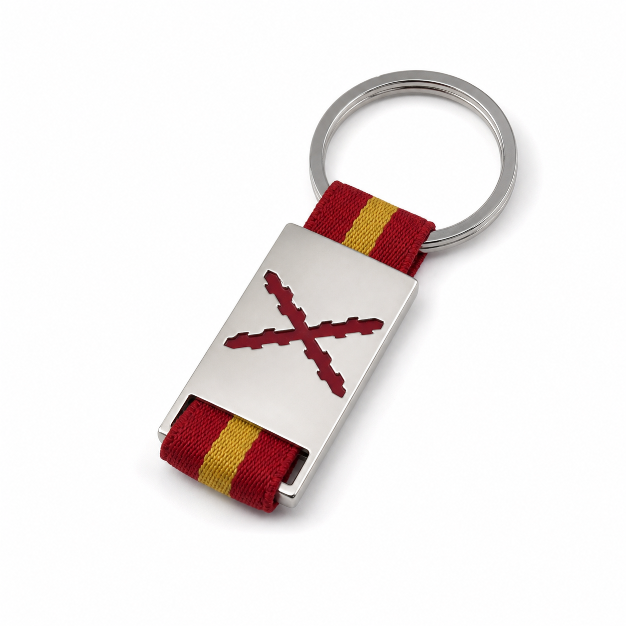 Llavero Cruz de Borgoña metal y lona