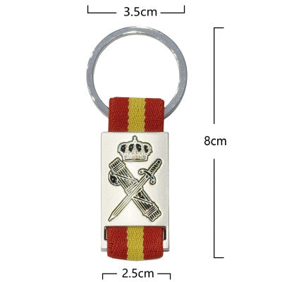 Llavero Metálico con Cinta de España y Escudo de la Guardia Civil