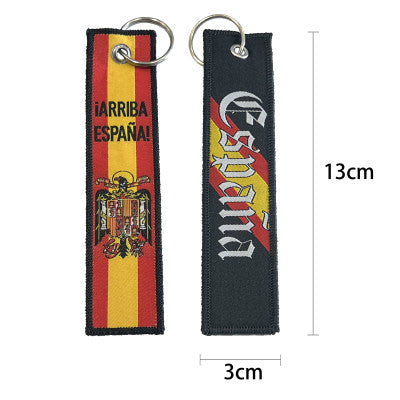 Llavero de Tela de España a Dos Caras con Águila de San Juan