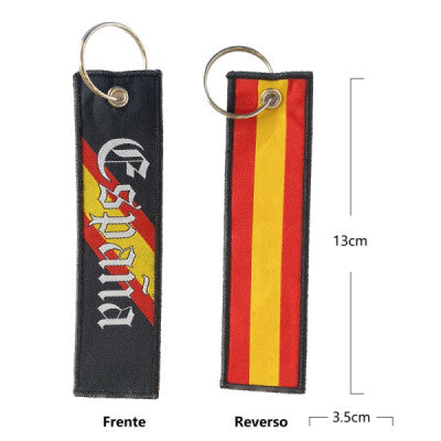 Llavero de Tela de España a Dos Caras