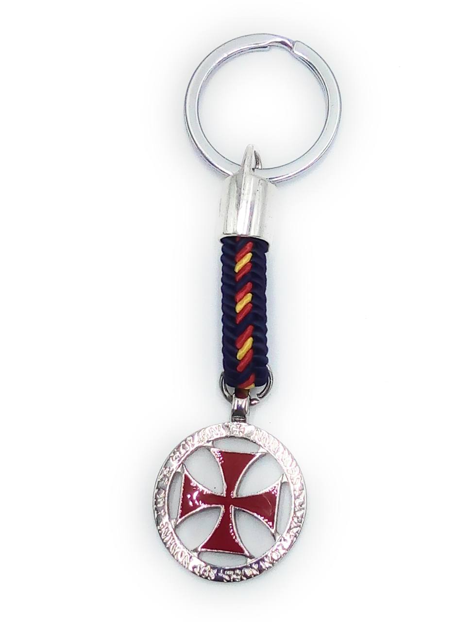 Comprar Llavero Cruz Paté Roja Templaria con Bandera España La Flamenca de Borgoña, Bandera de España, Cruz de Borgoña, Patricia Muñoz, VOX, Santiago Abascal
