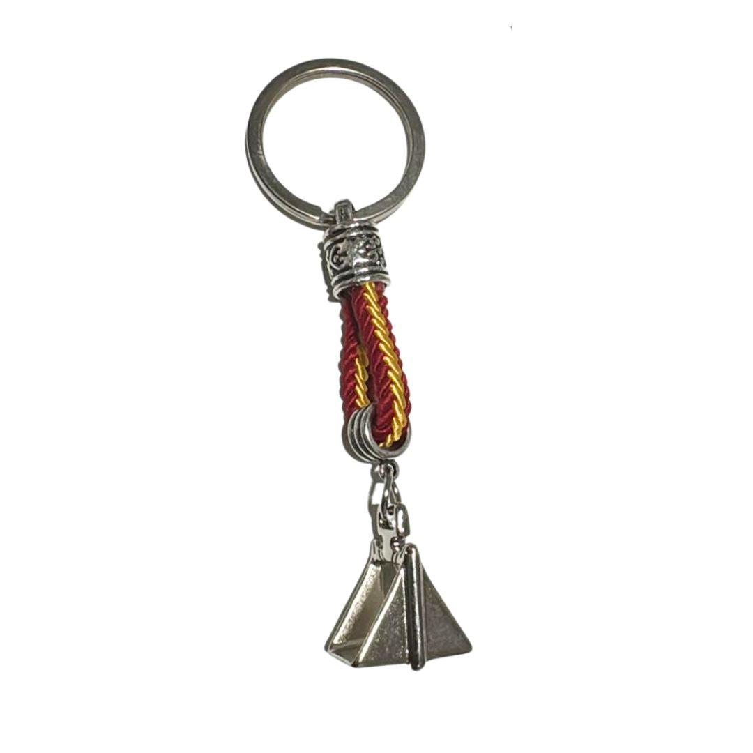 Comprar Llavero estribo Caballo bandera España plateado con grabado Bandera España La Flamenca de Borgoña Patricia Muñoz VOX