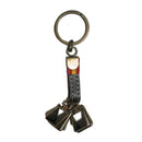 Llavero Estribos cobre y piel - LaFlamencadeBorgoña