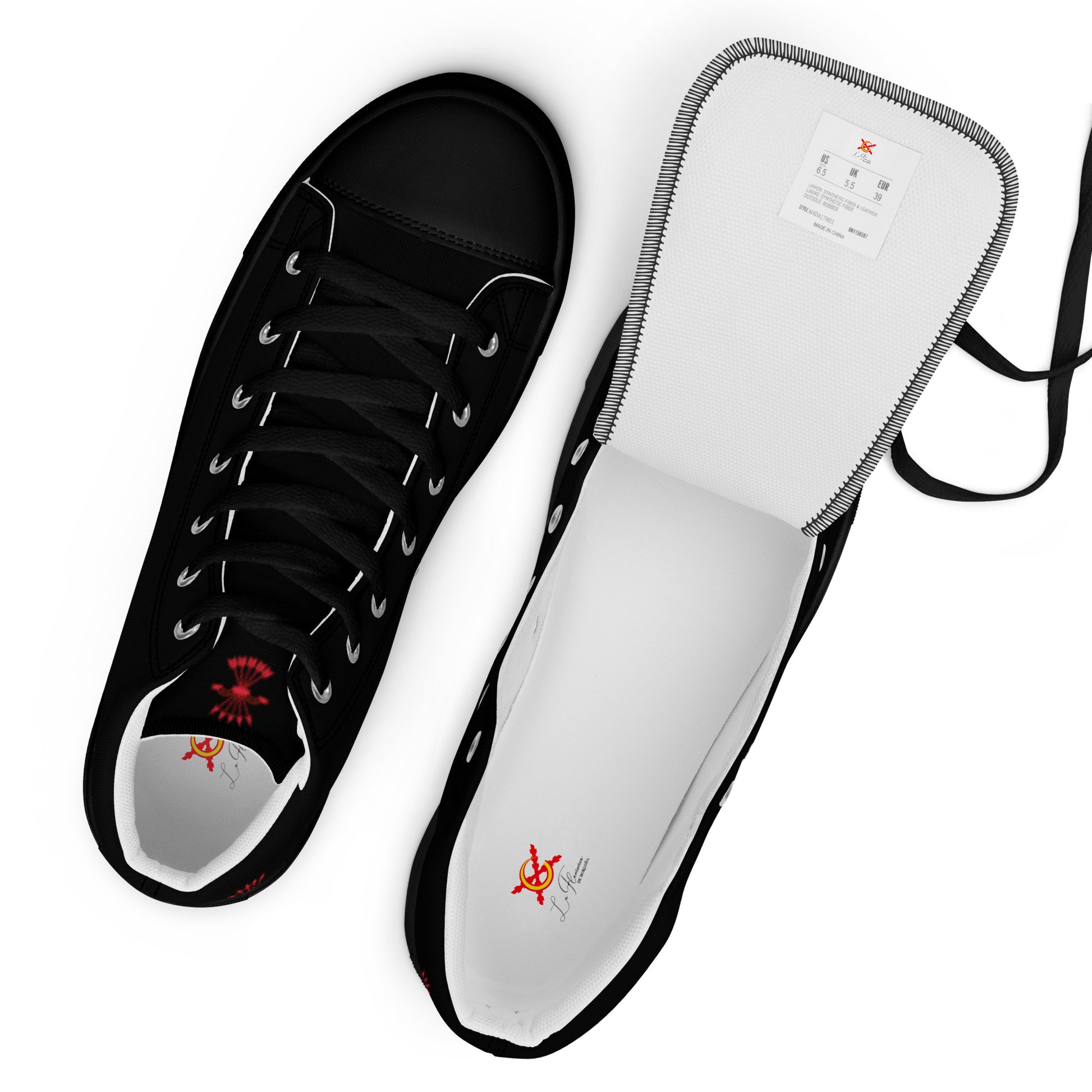 Comprar Zapatillas Falange de lona de caña alta para hombre Bandera España La Flamenca de Borgoña Patricia Muñoz VOX