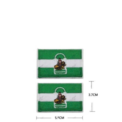 Parche Bordado Bandera Andalucía con Escudo 5,5 x 3,7 cm