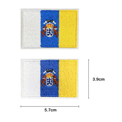Parche Bordado Bandera Canarias con Escudo 5,7 x 3,9 cm