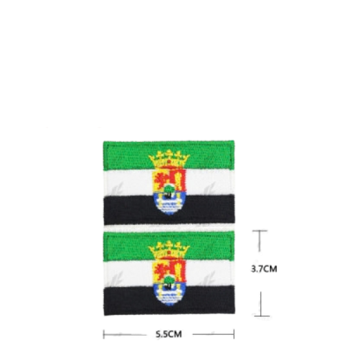 Parche Bordado Bandera Extremadura con Escudo 5,5 x 3,7 cm
