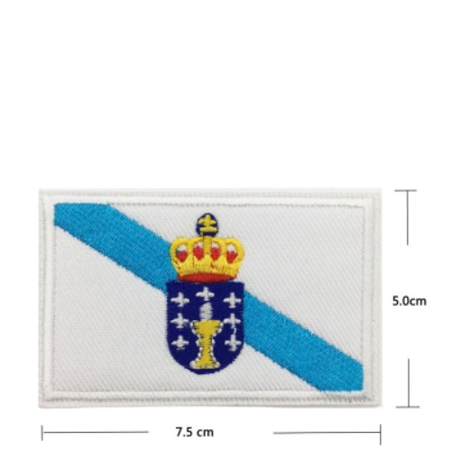 Parche Bordado Bandera Galicia con Escudo 7,5 x 5 cm