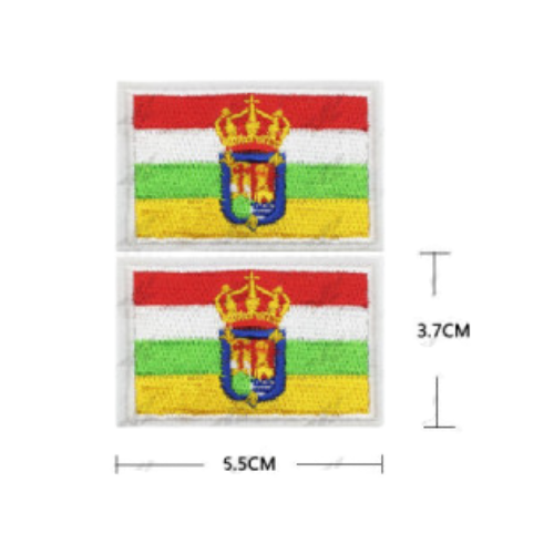 Parche Bordado Bandera La Rioja con Escudo 5,5 x 3,7 cm