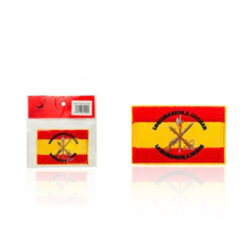 Parche Bordado Bandera España La Legión "Legionarios a luchar" 7,8 x 5,2 cm