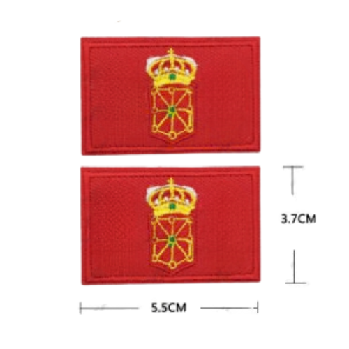Parche Bordado Bandera Navarra con Escudo 5,5 x 3,7 cm