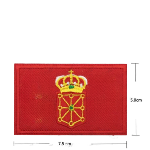Parche Bordado Bandera Navarra con Escudo 7,5 x 5 cm