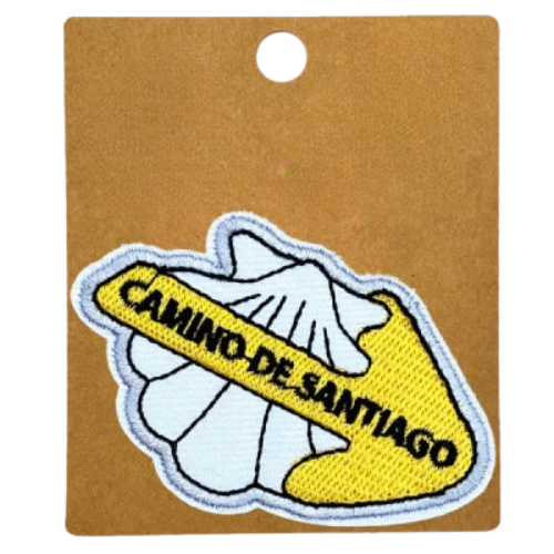 Parche Bordado Camino de Santiago Concha y Flecha 10 cm