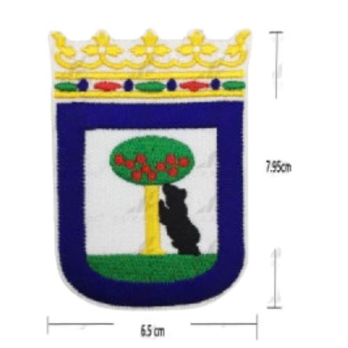 Parche Bordado Escudo Madrid Oso y Madroño 6,5 x 7,95 cm