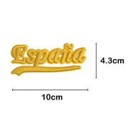 Parche Bordado España Cursiva Amarillo Dorado 10 cm