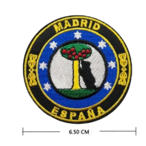 Parche Bordado Circular Oso y Madroño Madrid 6,5 cm