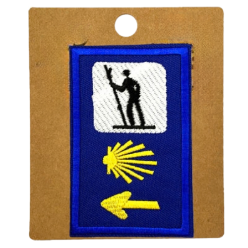 Parche Bordado Camino de Santiago Peregrino y Concha 7,8 cm