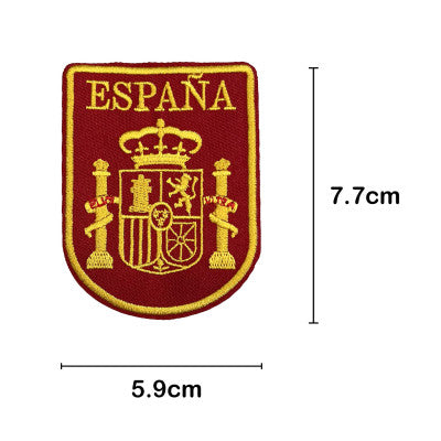 Parche Bordado Escudo España Fondo Vino 5,9 x 7,7 cm