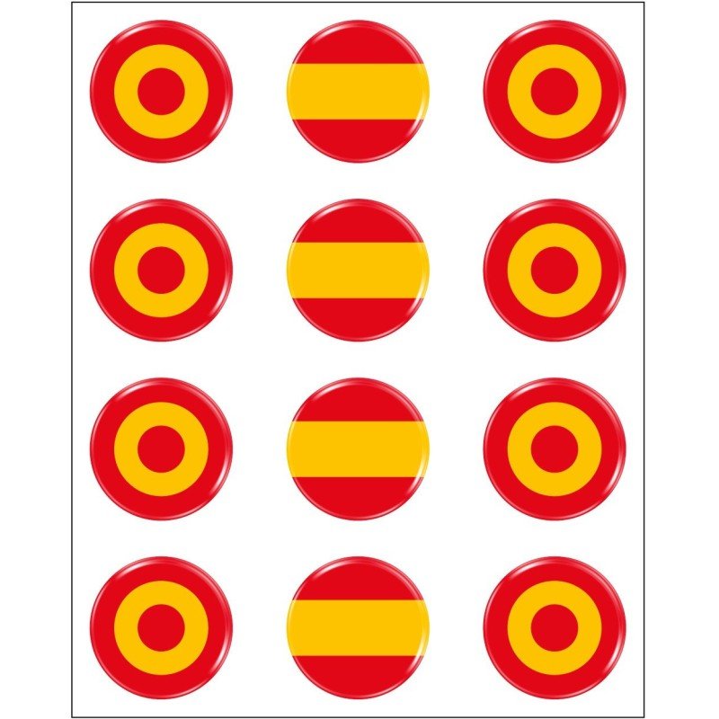 Silicone sticker cockade Spain flag circular target 11 mm (1 unit)