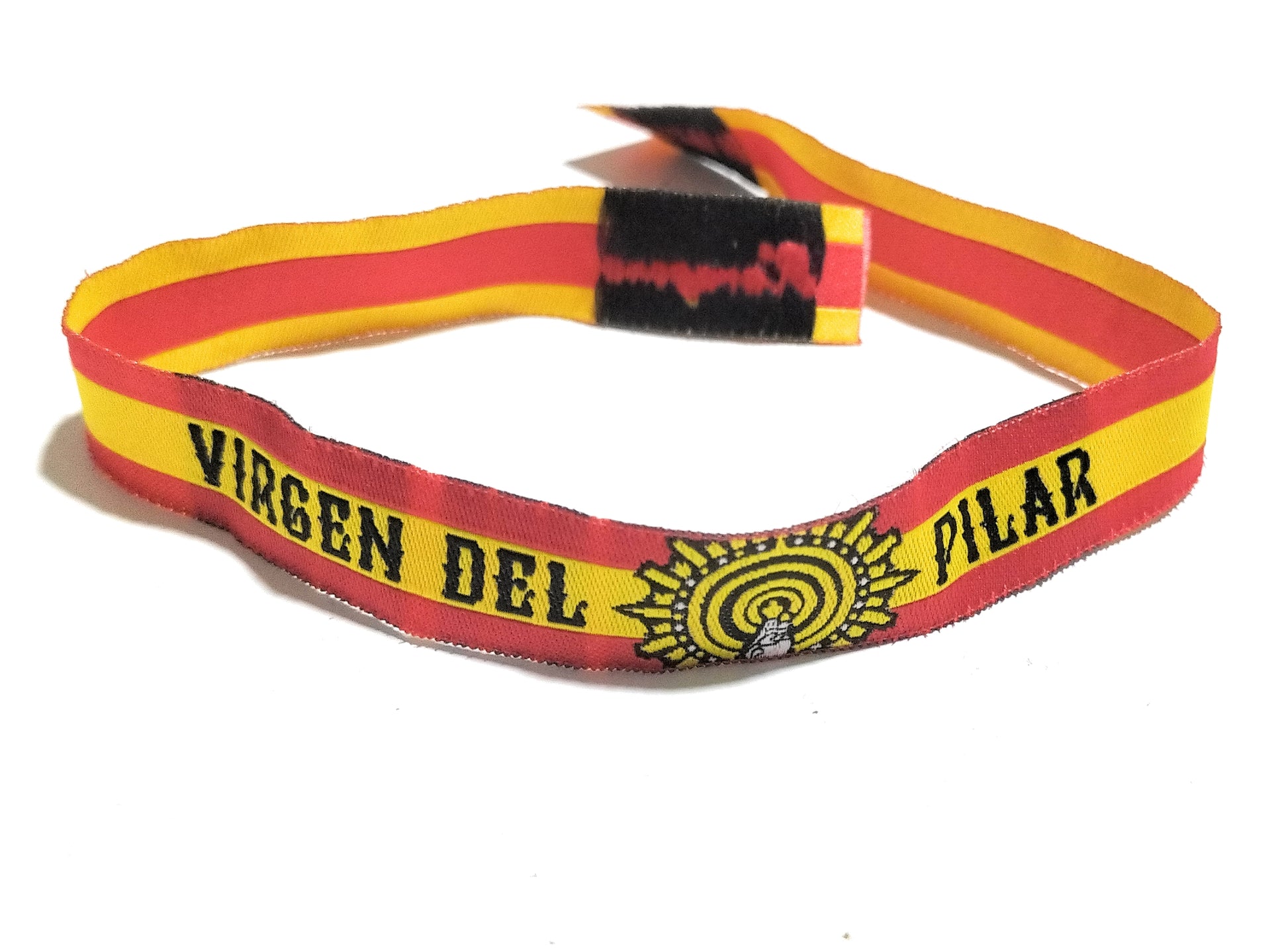 Comprar Pulsera tela Virgen del Pilar bandera de España Bandera España La Flamenca de Borgoña Patricia Muñoz VOX