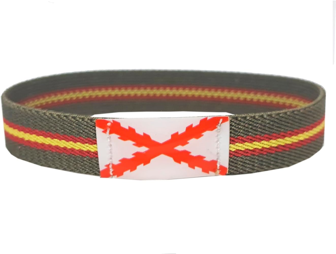 Pulsera elástica Cruz de Borgoña y Bandera España Verde