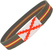 Pulsera elástica Cruz de Borgoña y Bandera España Verde