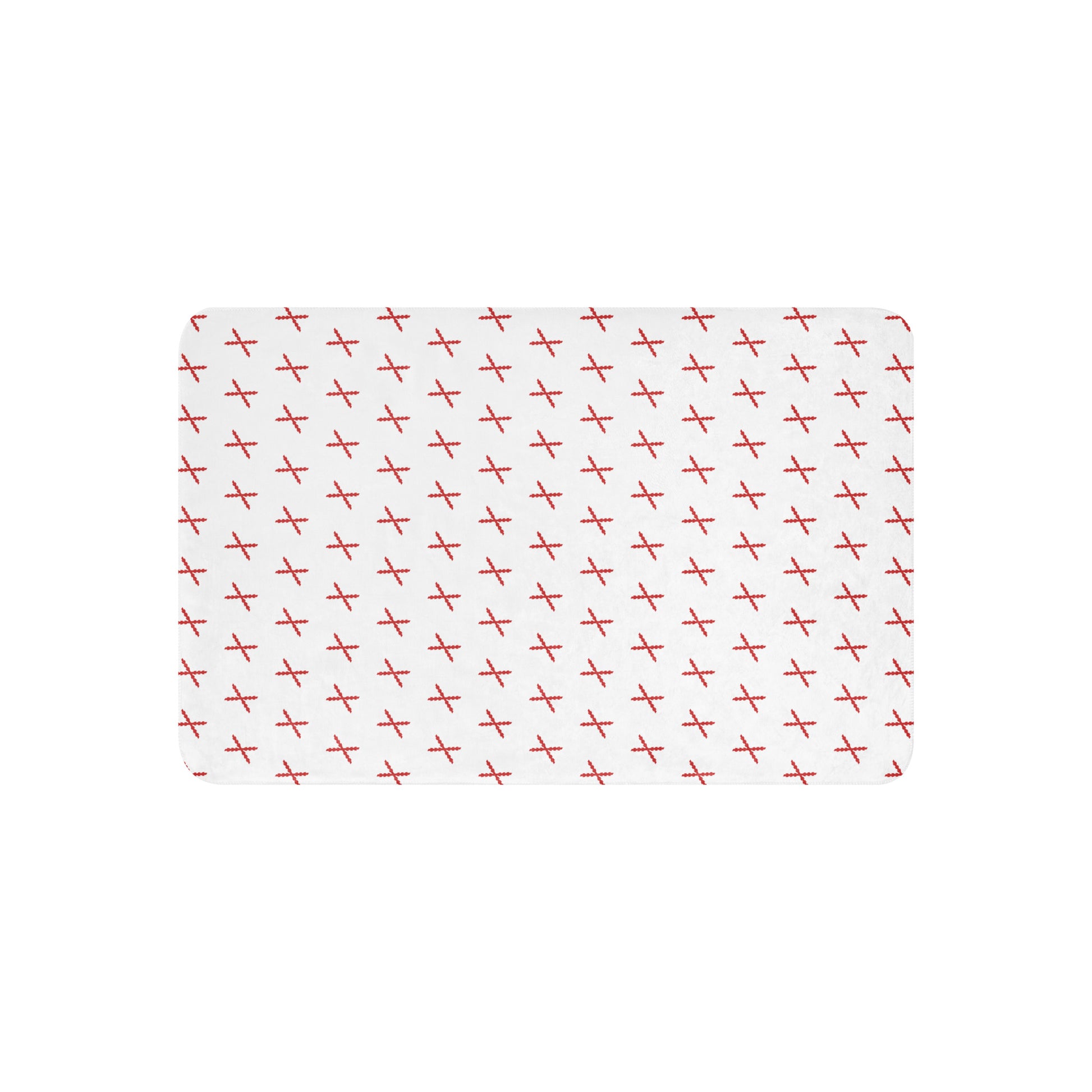 Manta sherpa Cruz de Borgoña mosaico blanco - LaFlamencadeBorgoña