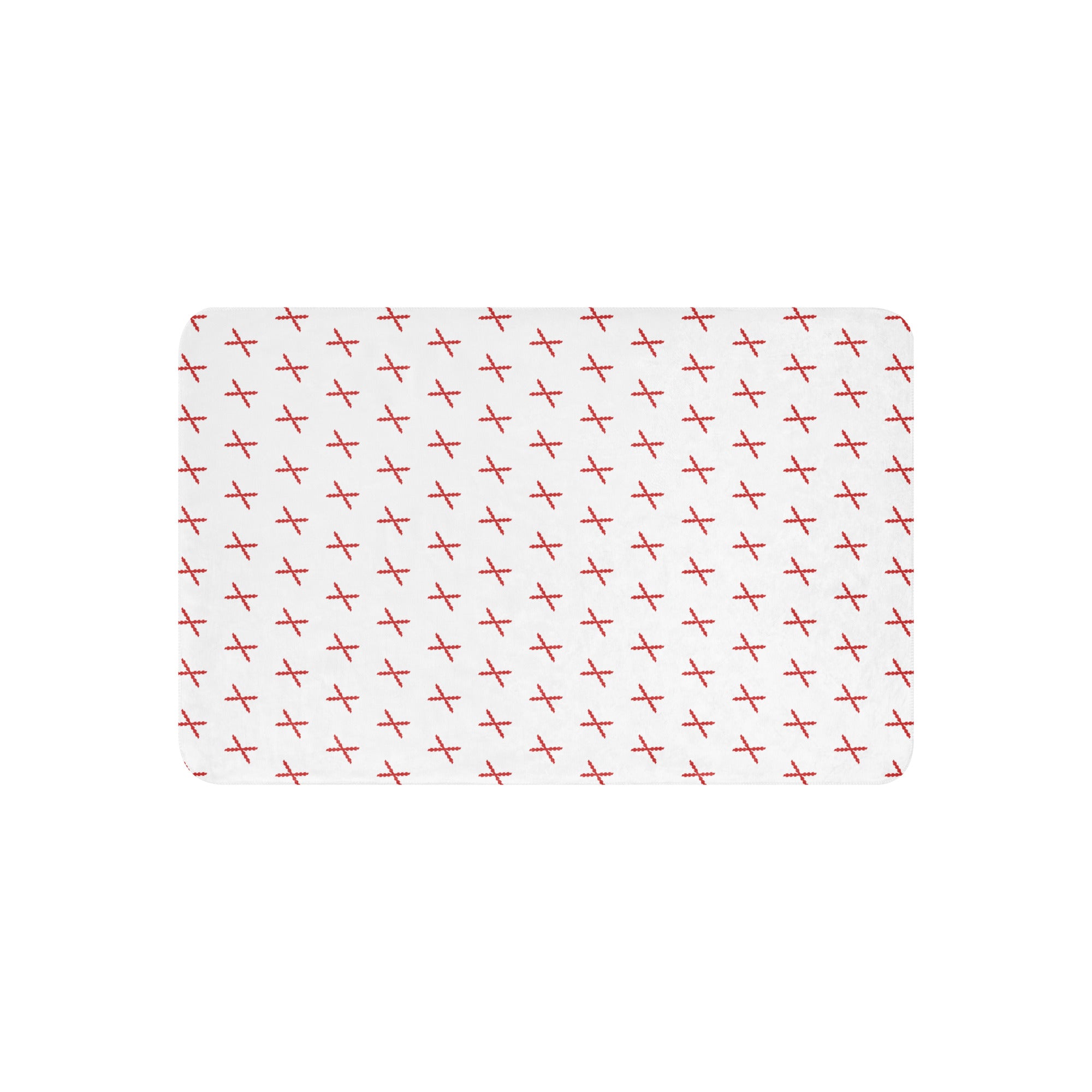 Manta sherpa Cruz de Borgoña mosaico blanco - LaFlamencadeBorgoña