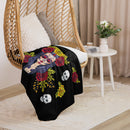 Manta sherpa La Muerte Mexicana Calavera - LaFlamencadeBorgoña