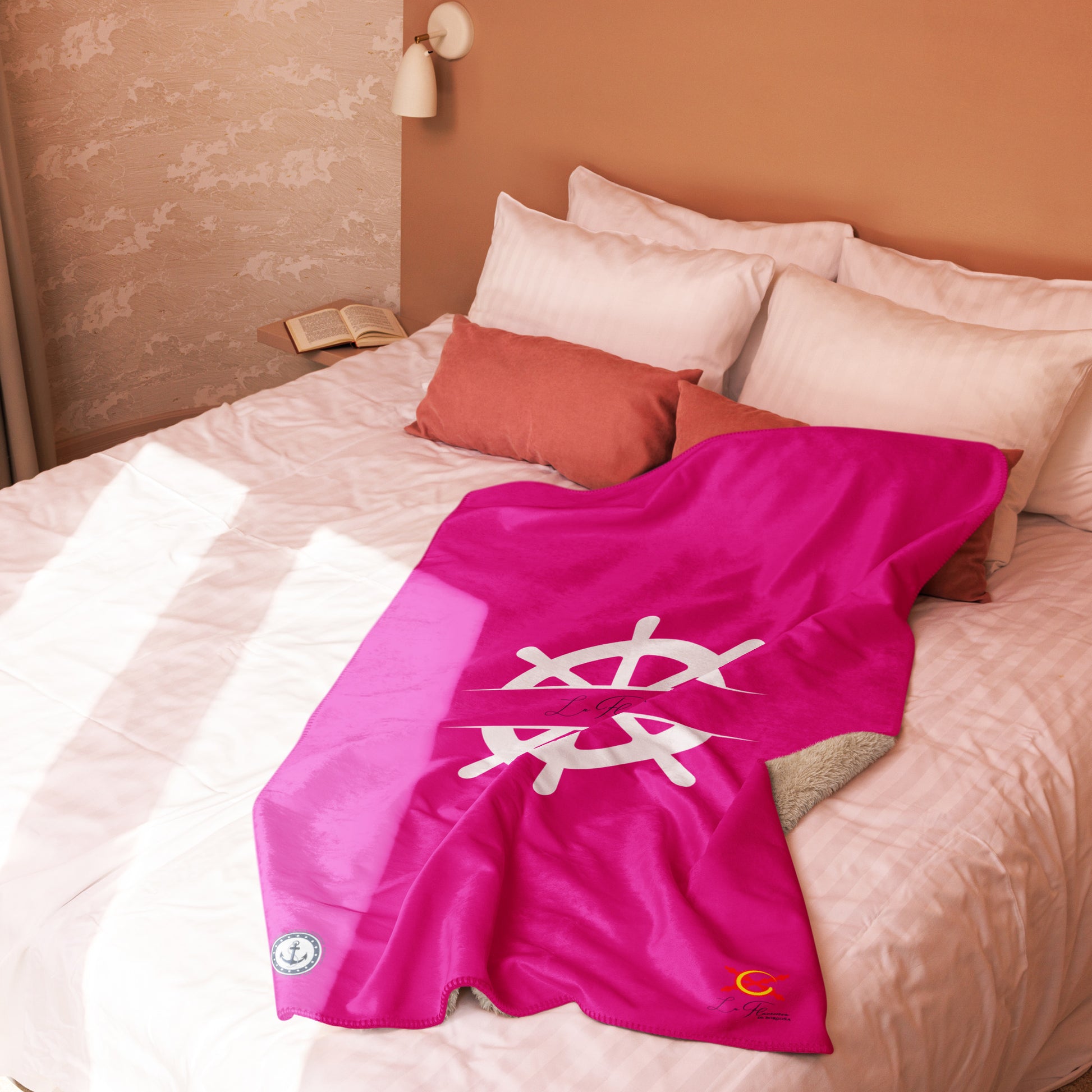 Manta sherpa Rosa Fucsia Marinera - LaFlamencadeBorgoña